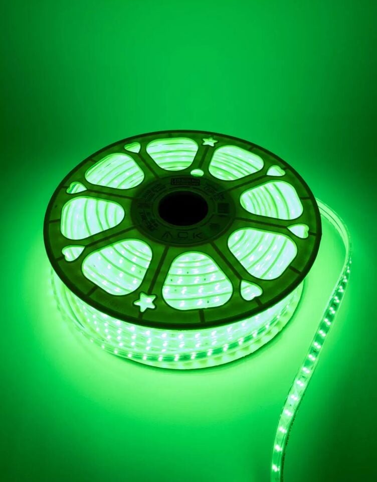 Ack 2835-120Led/1M-8.5W, 220V, Yesil, 1920Lm, Ip54, Led Serit 14Mmx6Mm