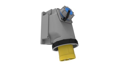 Bemis  3/63A. 90° Eğik 1/16A. Makine Prizli Duvar Fiş IP67 BC1-4303-7238
