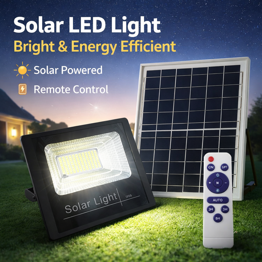 100W Kumandalı  Led Solar Projektör CT-4648 Cata