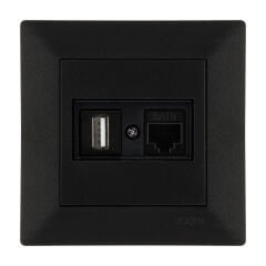 Exen Odak Metalik Siyah Data+Usb Prizi Jakli (Sarj Edemez) Komple Takim