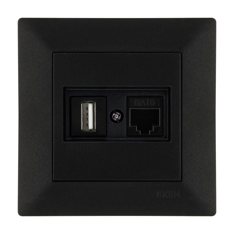 Exen Odak Metalik Siyah Data+Usb Prizi Jakli (Sarj Edemez) Komple Takim