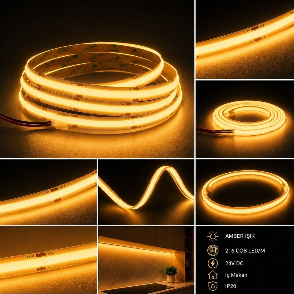 Horoz 081-019-0001 Columbia-12 5M Amber 12V 10W/M Serit Led