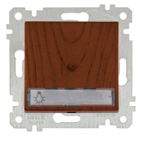 Mutlusan Rita Mek Tuş Işıklı Etik. Çağırma  220V  Vidalı  Ceviz - 2200 419 0257