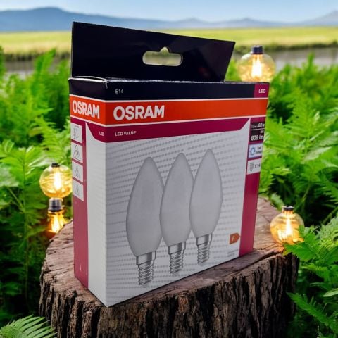 Osram 7,5W E-14 Led Buji Ampul 6500K 3lü Set