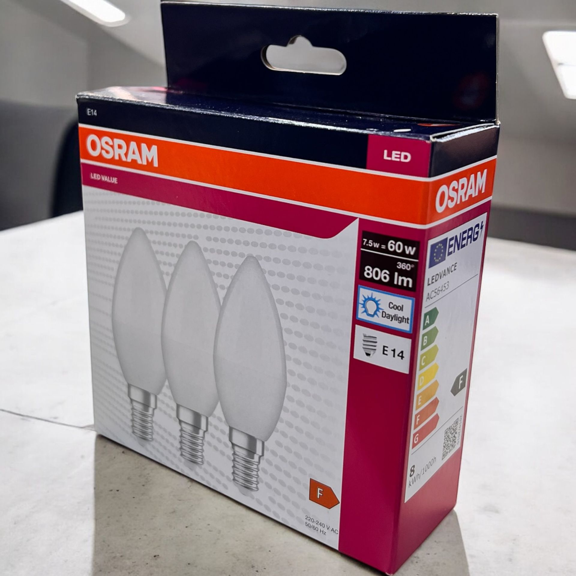 Osram 7,5W E-14 Led Buji Ampul 6500K 3lü Set