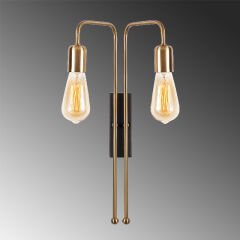 Aydinlatmadunyam Aplik GoldBlack Mum-3511