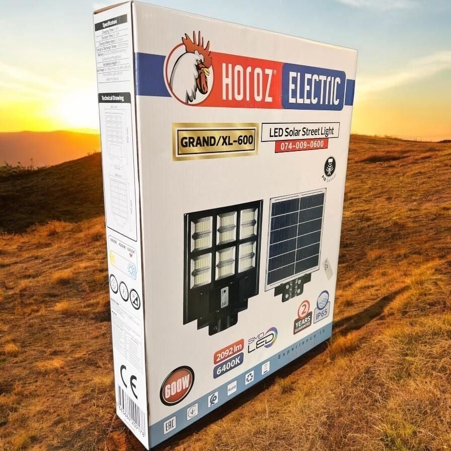 Horoz 074-009-0600 Grand/Xl-600 600W 6400K 3.2Vdc Led Solar Sokak Lambasi