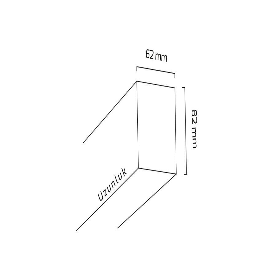Goya Gy 8033-180 Cm Siyah Kasa 76W 6500K Linear Armatür
