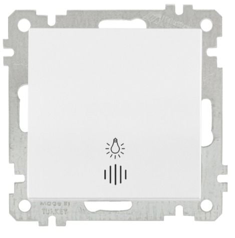 Mutlusan Işıklı Çağırma  220V  Vidalı Beyaz - 2100 417 0201