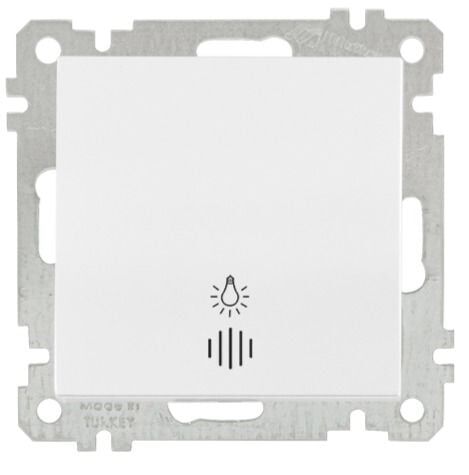 Mutlusan Işıklı Çağırma  220V  Vidalı Beyaz - 2100 417 0201