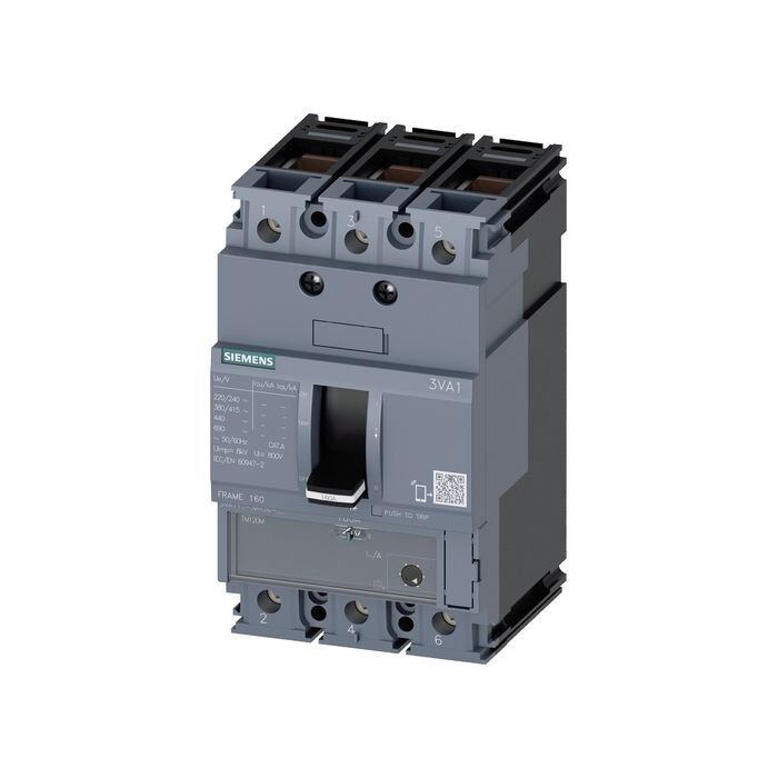 Siemens Sentron Serisi Kompakt Tip Starter Koruma Güç Şalteri;  3Va1; 63A; 55Ka; Manyetik Koruma; 3 Kutuplu 3VA1163-5MH36-0AA0
