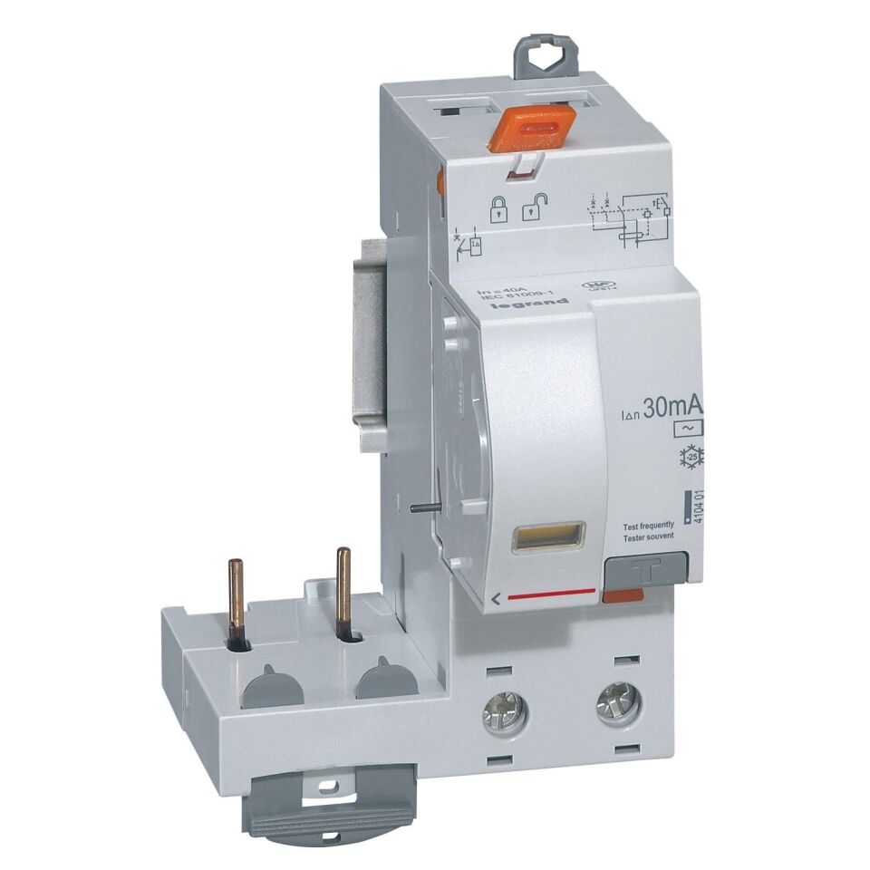 Legrand  DX³ yana montaj kaçak akım koruma 2P AC 40A 30mA (1 modül/kutup için)  LEG-410401
