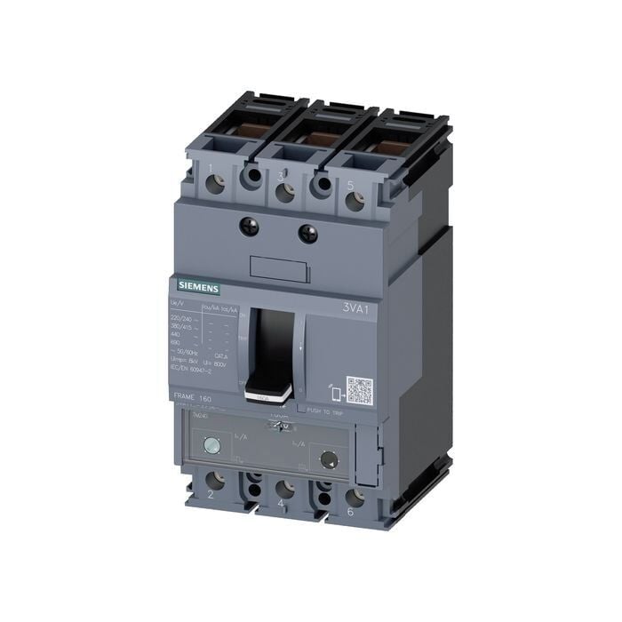 Siemens Sentron Serisi Kompakt Tip Güç Şalteri;3Va11, 70Ka, 63A, Tm240, Atam, Ayarli Termik Ayarli Manyetik, 3 Kutuplu 3VA1163-6EF36-0AA0