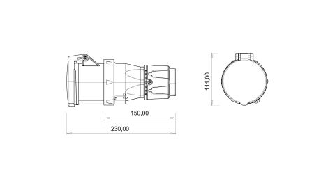 Bemis  3/63A. Uzatma Priz IP44 BC1-4403-2312