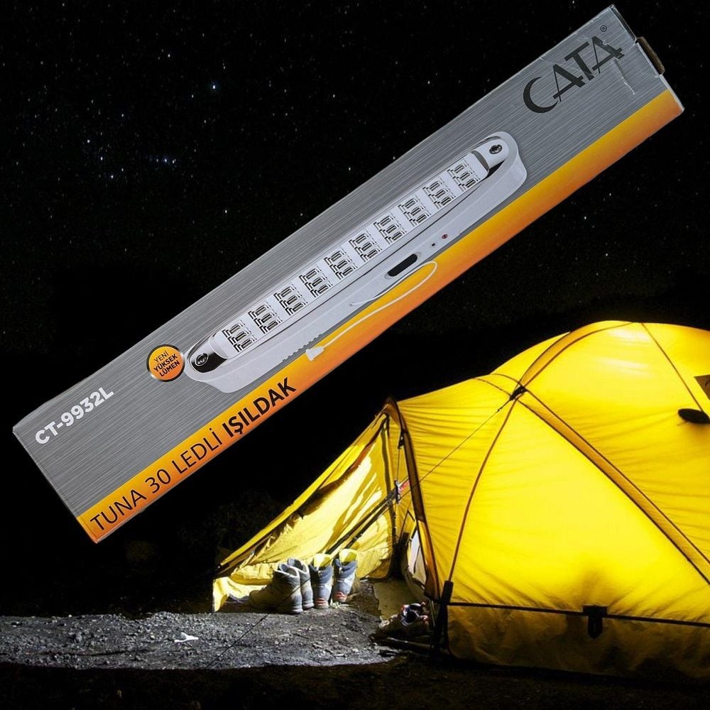 Cata 30 Ledli 3W Şarjlı Işıldak CT-9932 Beyaz Işık