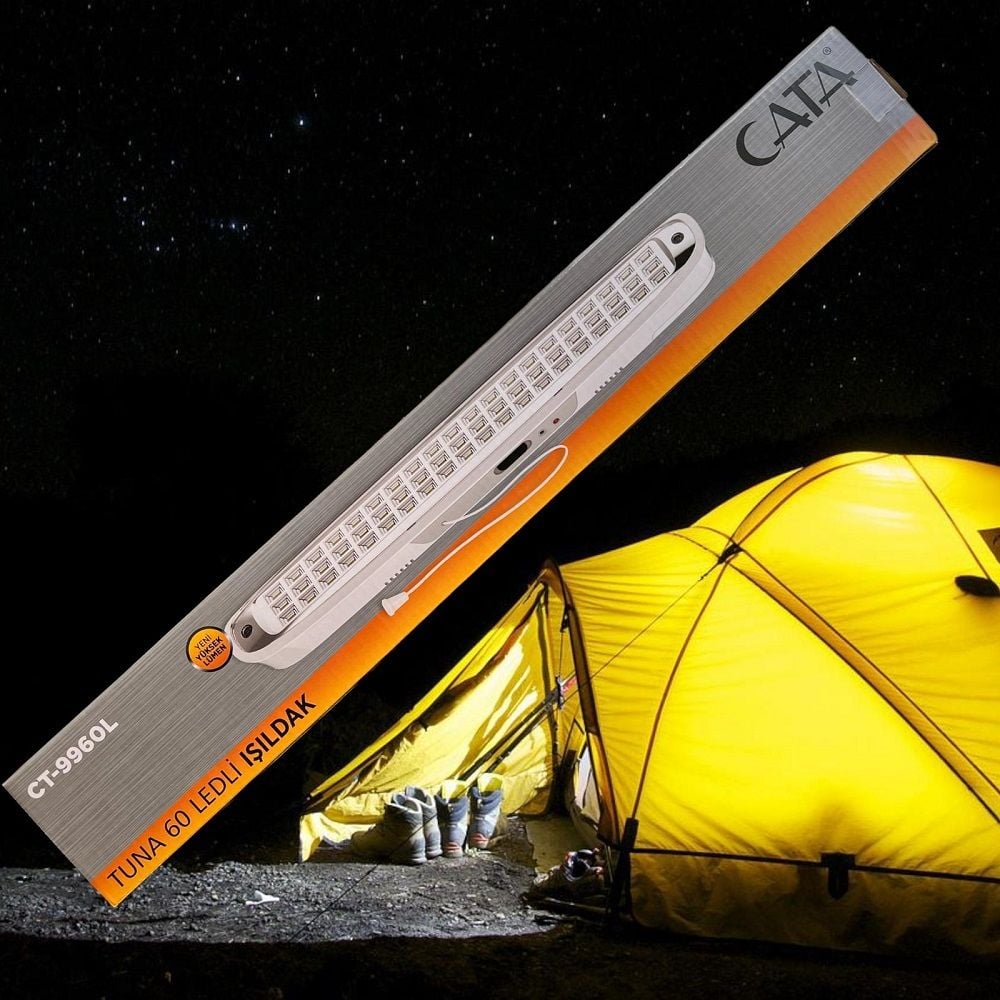 Cata 60 Ledli 6W Şarjlı Işıldak CT-9960 Beyaz Işık