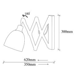 Aydinlatmadunyam Aplik BlackVintage Makas-Mr-725