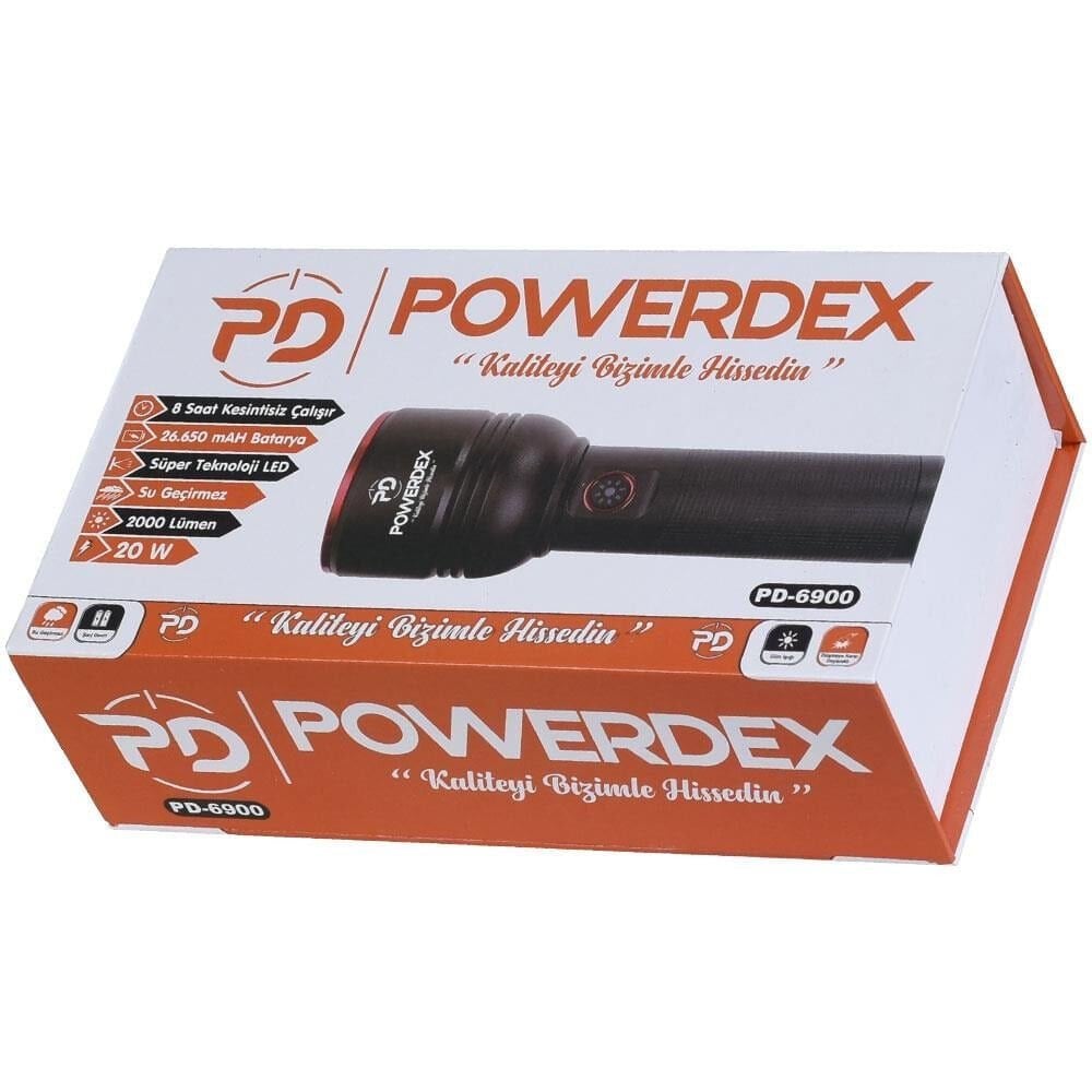 Powerdex 20Watt 2000 Lümen Zoomlu Sarjli El Feneri