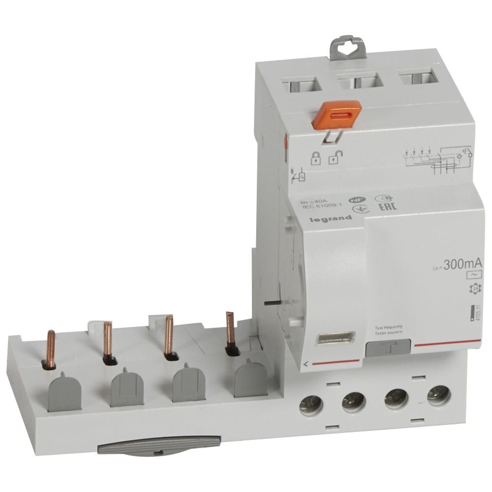 Legrand  DX³ yana montaj kaçak akım koruma 4P AC 40A 300mA (1modül/kutup için) LEG-410511