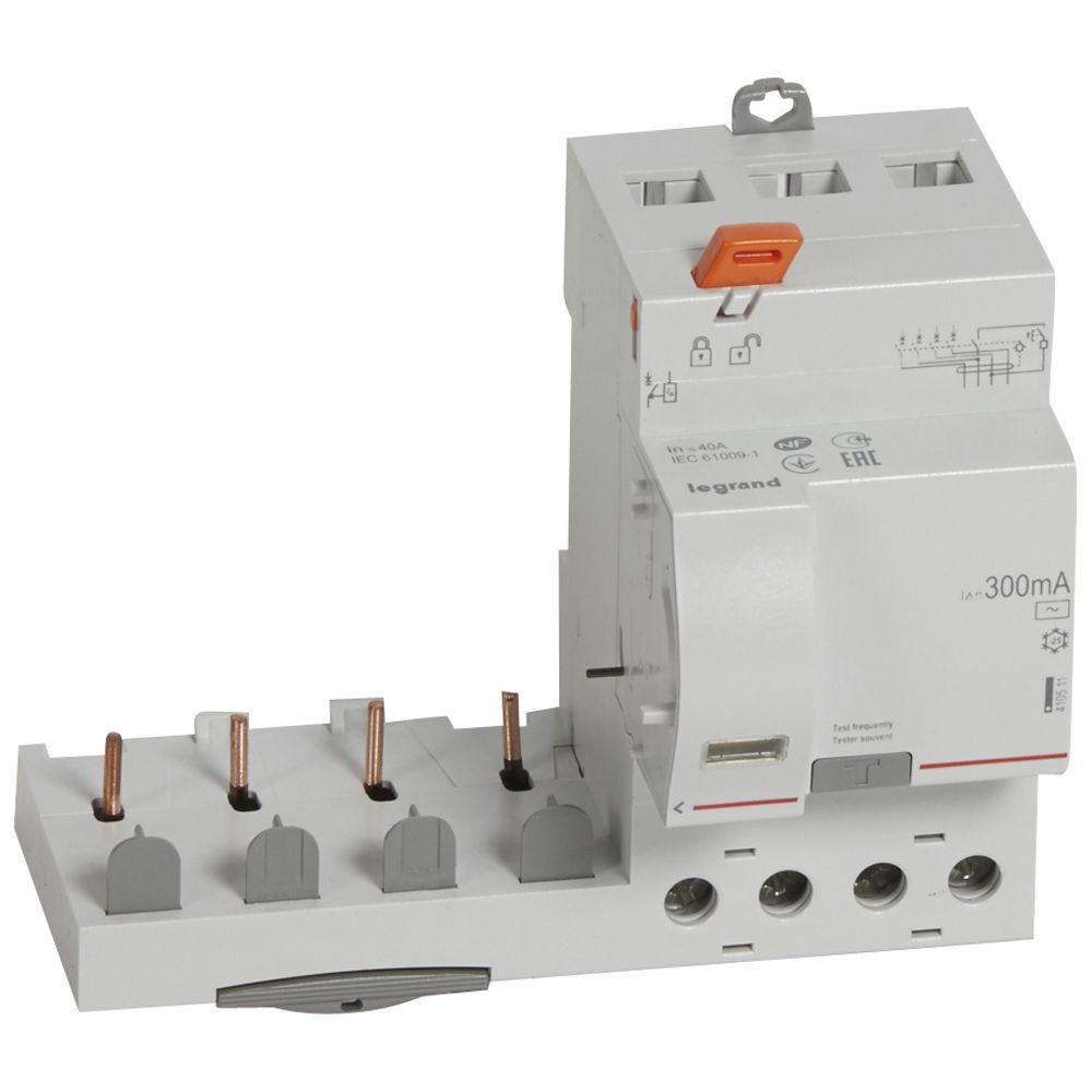 Legrand  DX³ yana montaj kaçak akım koruma 4P AC 40A 300mA (1modül/kutup için) LEG-410511