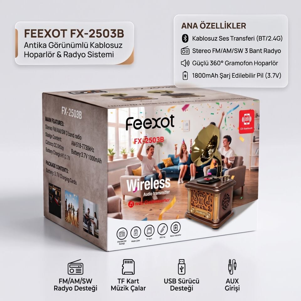 Platoon PL-4719 Nostaljik Radyo - Bluetooth, FM, USB ve SD Girişli Hoparlör
