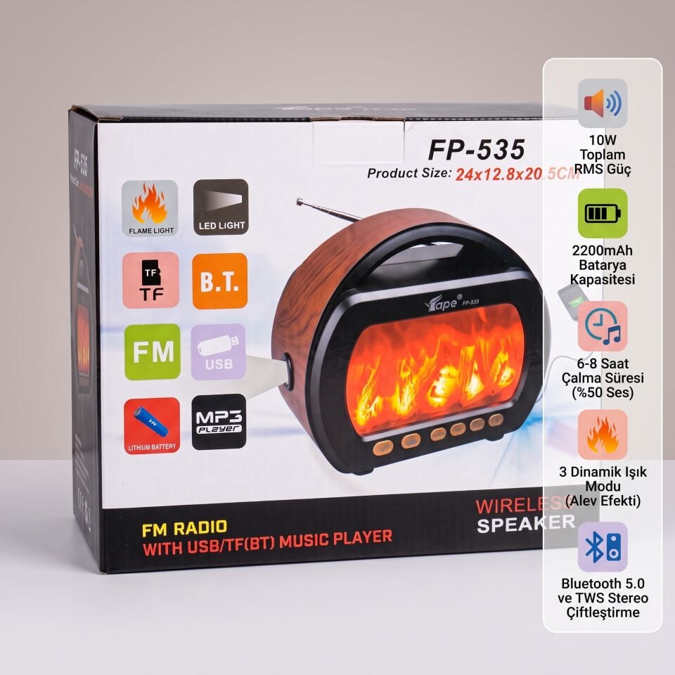 Platoon PL-4728 Şömine Görünümlü Nostaljik Radyo - Bluetooth, FM, USB ve SD Destekli
