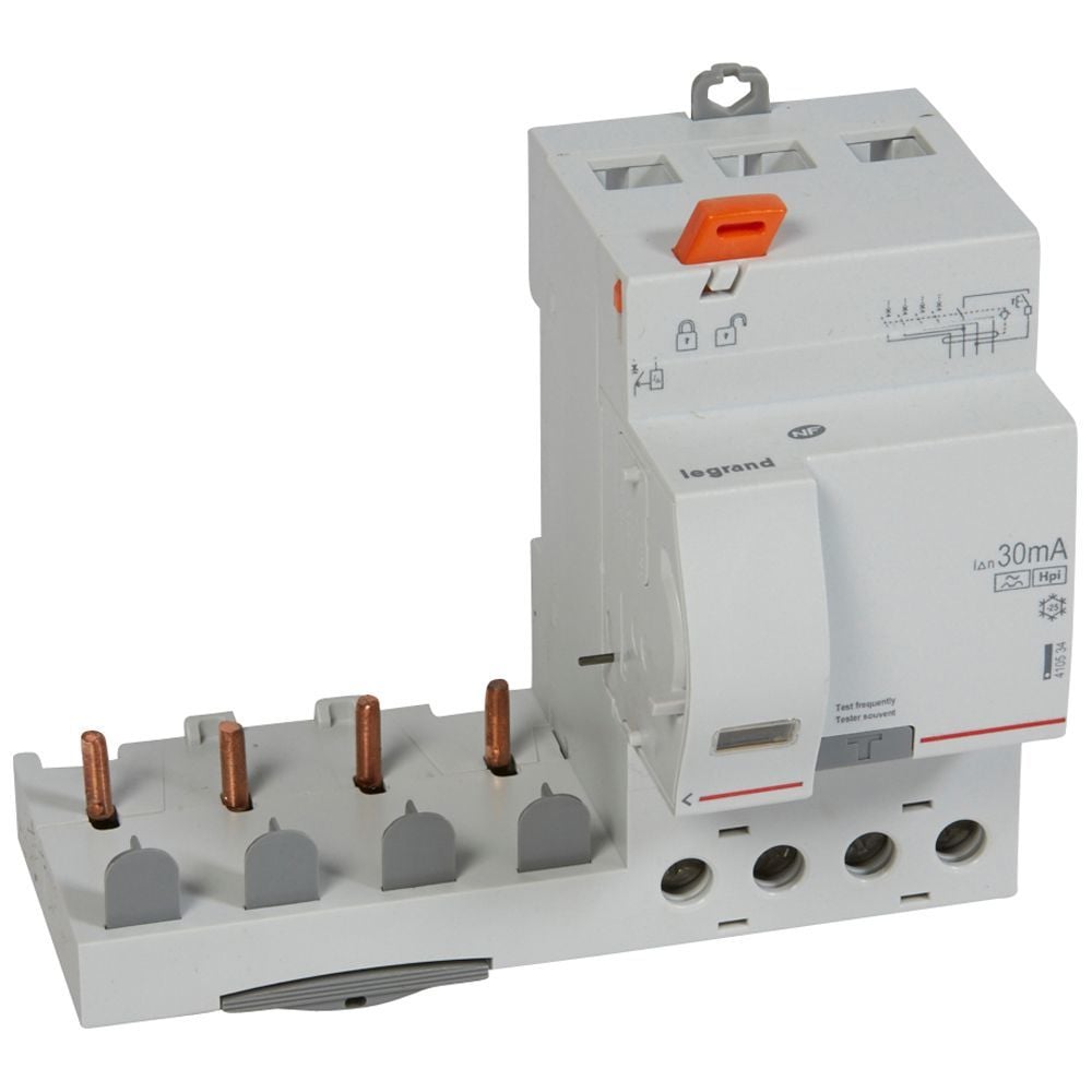 Legrand  DX³ yana montaj kaçak akım koruma 4P F 63A 30mA (1 modül/kutup için) LEG-410534
