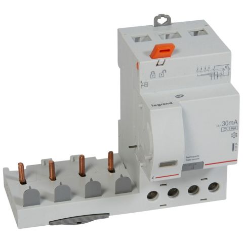 Legrand  DX³ yana montaj kaçak akım koruma 4P F 63A 30mA (1 modül/kutup için) LEG-410534