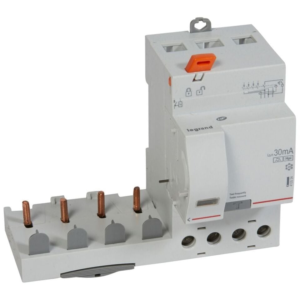Legrand  DX³ yana montaj kaçak akım koruma 4P F 63A 30mA (1 modül/kutup için) LEG-410534