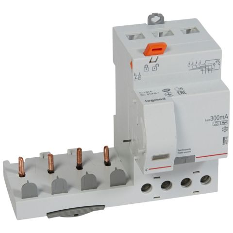 Legrand  DX³ yana montaj kaçak akım koruma 4P F 63A 300mA (1 modül/kutup için) LEG-410546