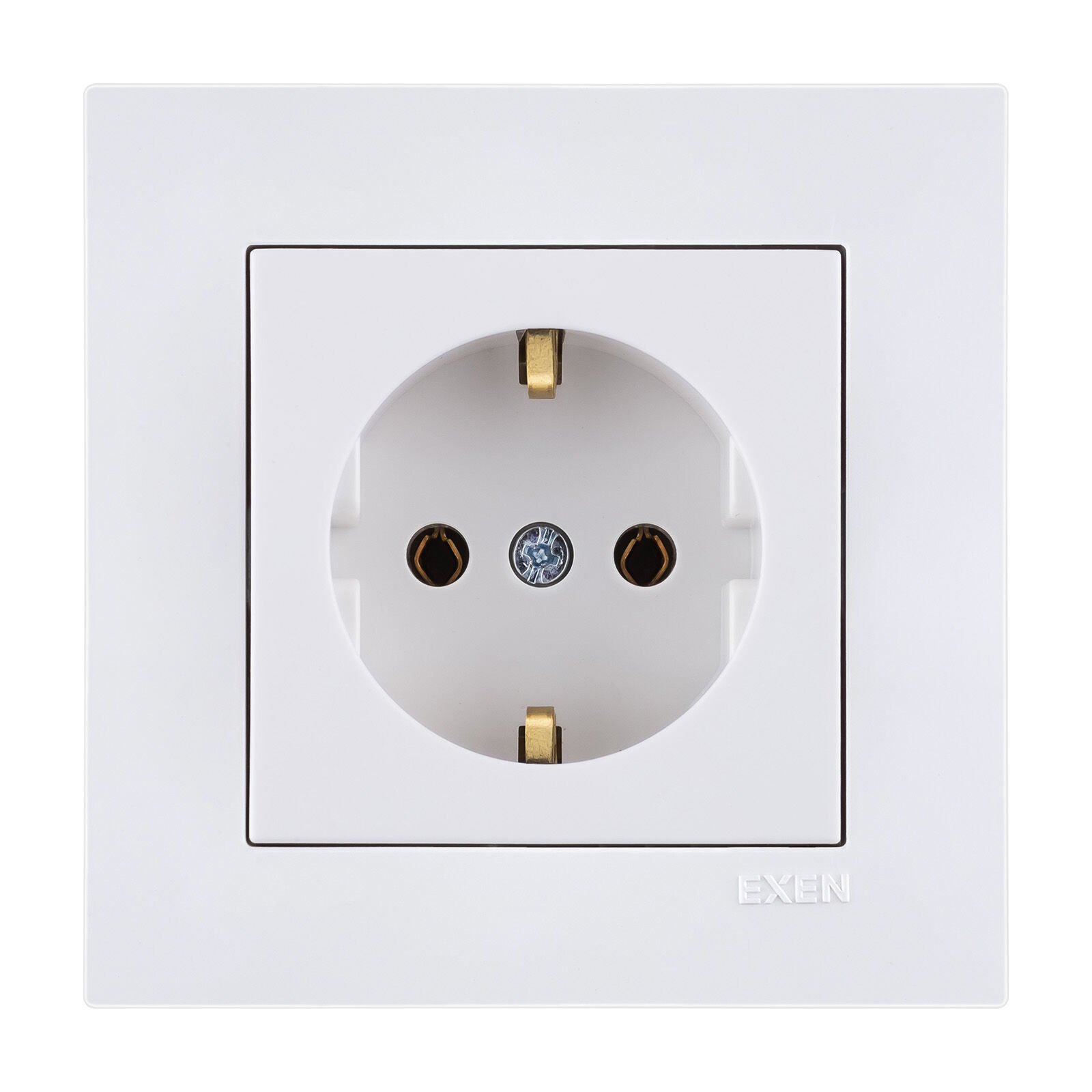 Exen Karell Beyaz Toprakli Priz Komple Takim