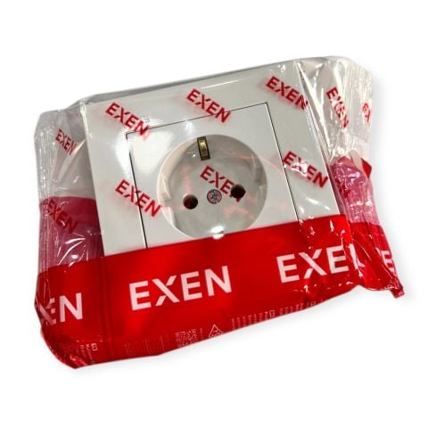 Exen Karell Beyaz Toprakli Priz Komple Takim