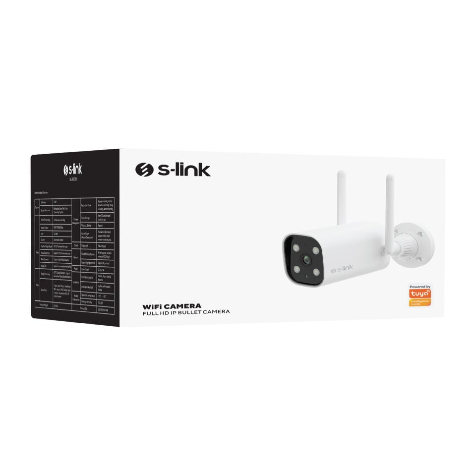 S-Link Sl-Blt01 2Mp3.6Mm Ip Smart Wifi Network Tf Kart Güvenlik Bullet Kamerasi Tuya