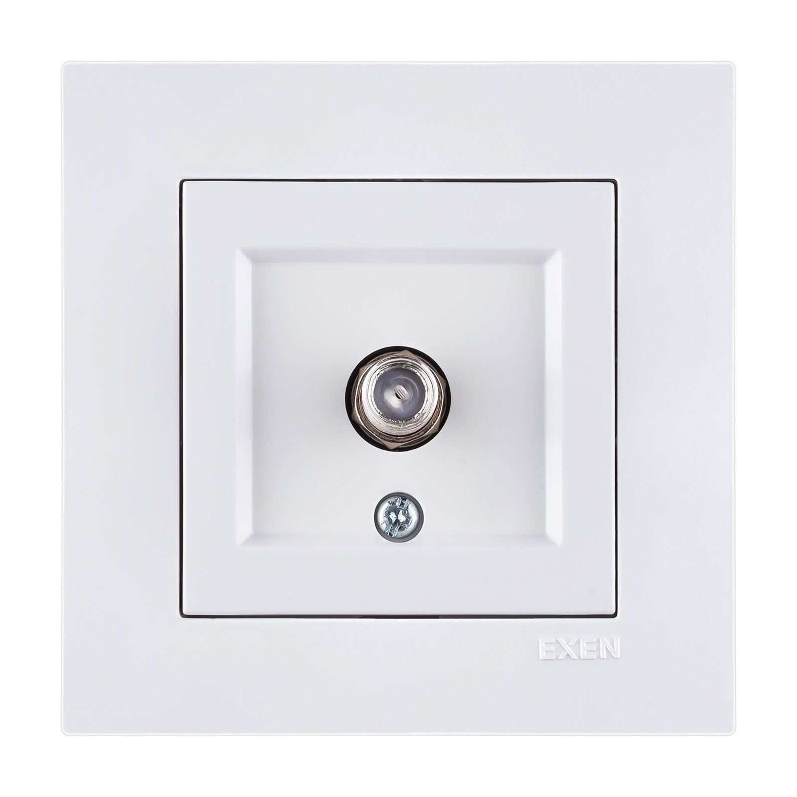 Exen Karell Beyaz Uydu Prizi F Konnektör Komple Takim