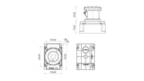 Bemis  3/63A. Duvar Priz IP67 BC1-4403-7510