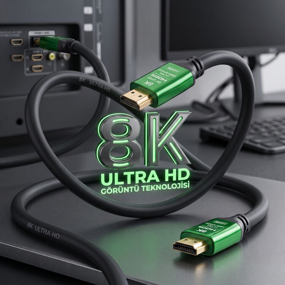 HDMI Kablo 8K 10 Mt Siyah Renk