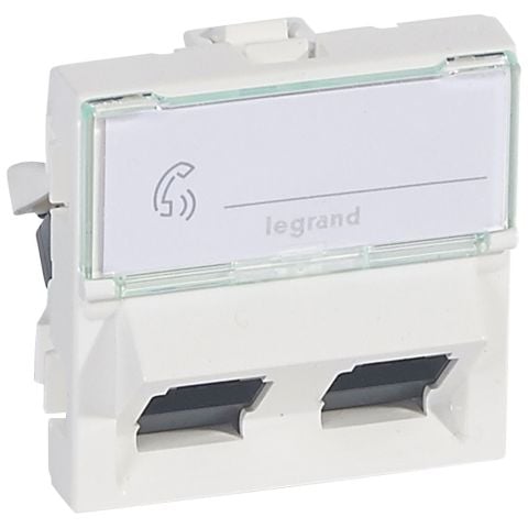 Legrand  LCS² Sistem Armada RJ45 Cat6 priz - UTP 45° - 2xRJ 45 - 2modül - beyaz LEG-076504