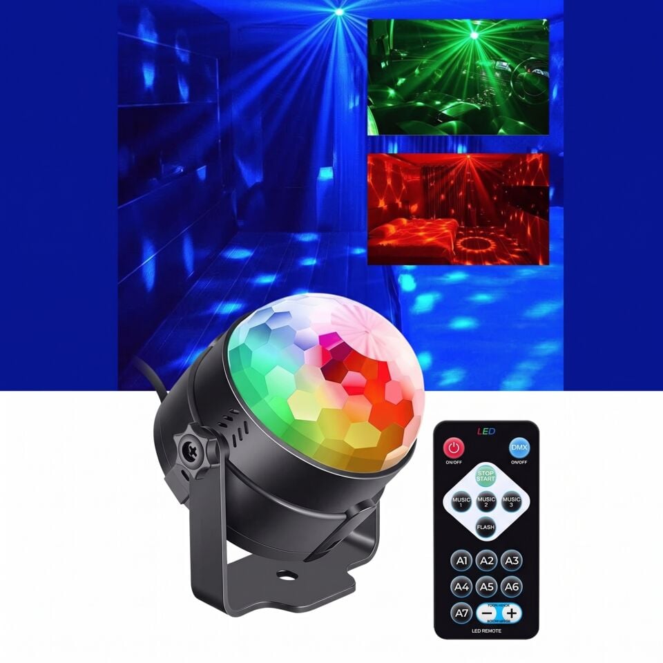 Dempower Dp-256 Oynar Başlikli Kumandali Rgb Disko Topu