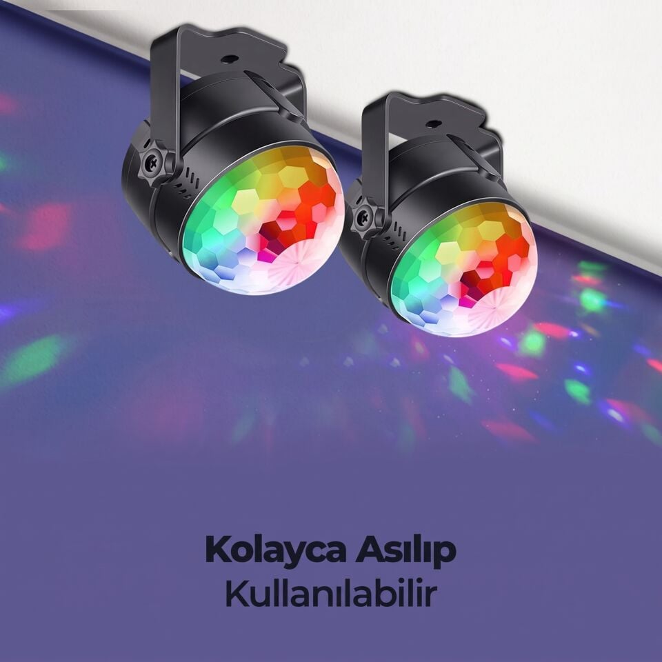 Dempower Dp-256 Oynar Başlikli Kumandali Rgb Disko Topu