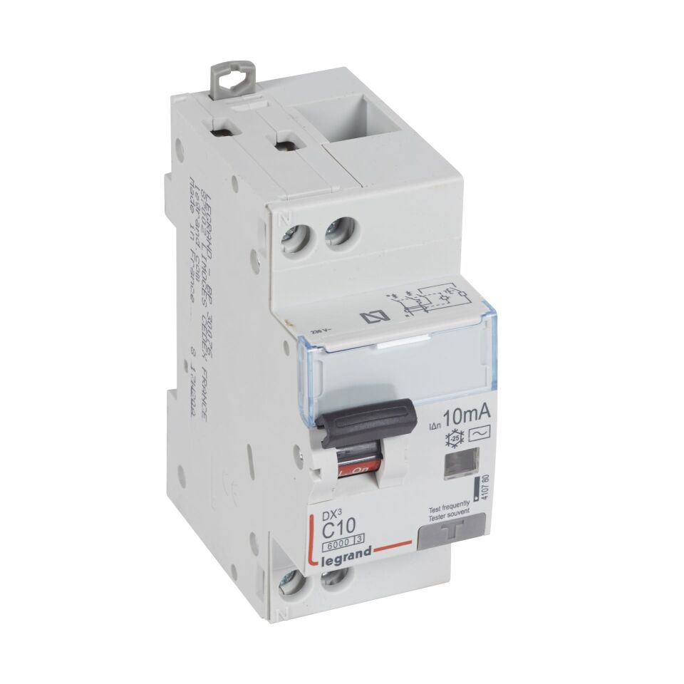 Legrand  DX³ RCBO 10A 1P+N AC tip 10mA  LEG-410780