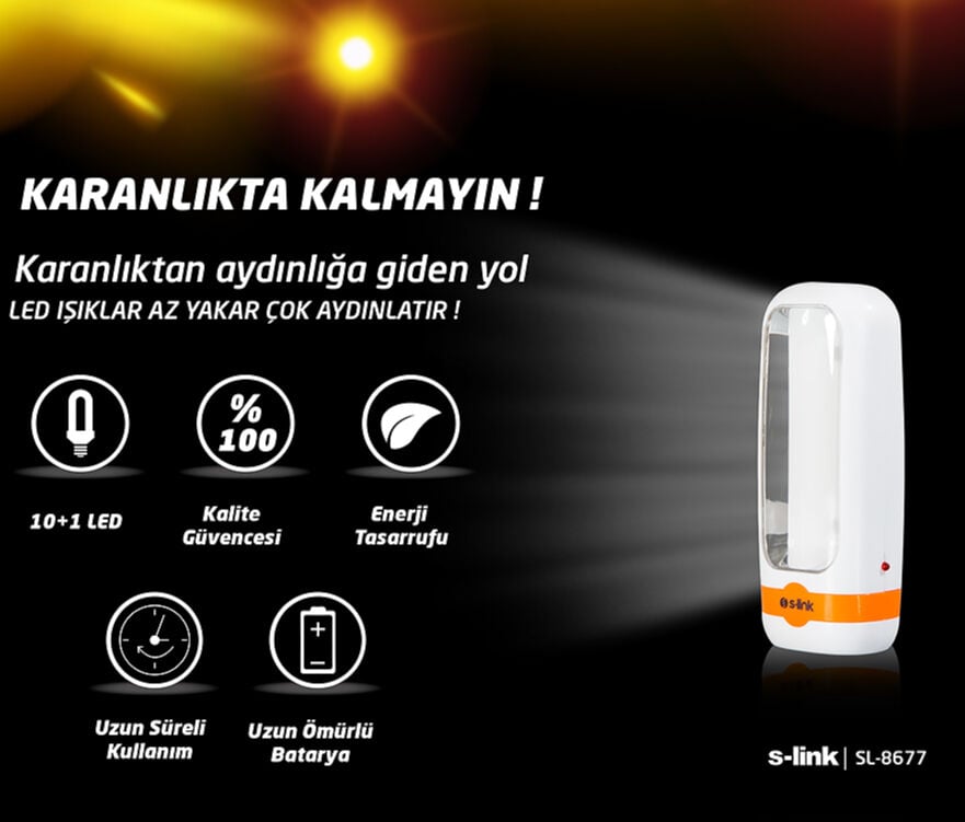S-Link Sl-8677 1W1+10 Smd Ledli Işıldak