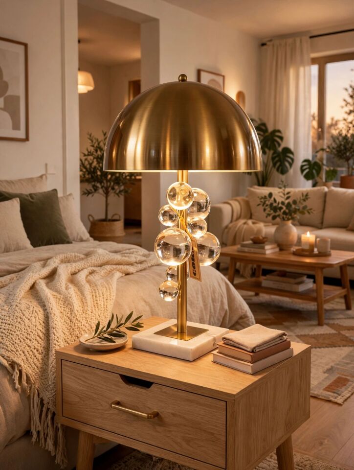 Ascona Bronz Sapkali Abajur