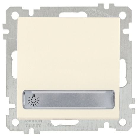 Mutlusan Işıklı Etik. Çağırma  220V  Klipsli Krem - 2100 419 0102