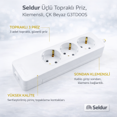Seldur Üçlü Toprakli Priz, Klemensli, ÇK G3TD00S