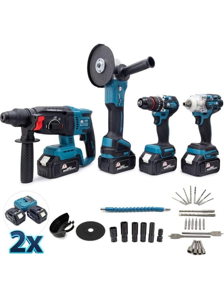 CHELİKBEİ MK350 4'lü Şarjlı Profesyonel Set (Matkap + Somun Sıkma + Spiral + Hilti)