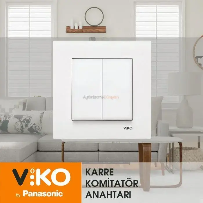 Viko Karre Beyaz Komütatör  Çerceve Dahil