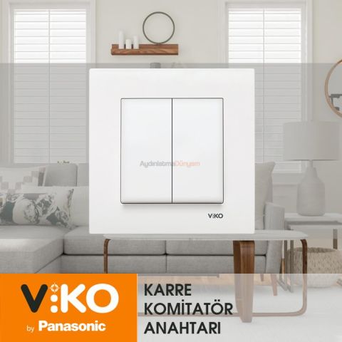 Viko Karre Beyaz Komütatör  Çerceve Dahil