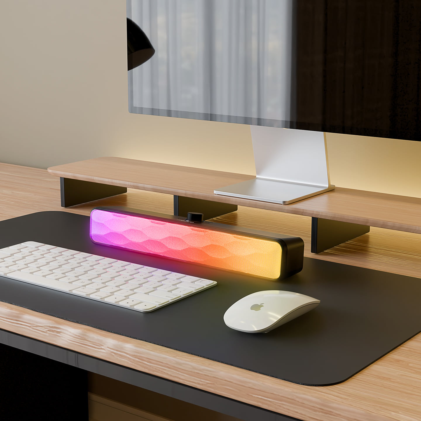 Mikado MD-SBT31 Siyah 5w*2 1200mAh Bt, Rgb, Tb Card, Type-C, Usb Soundbar Speaker