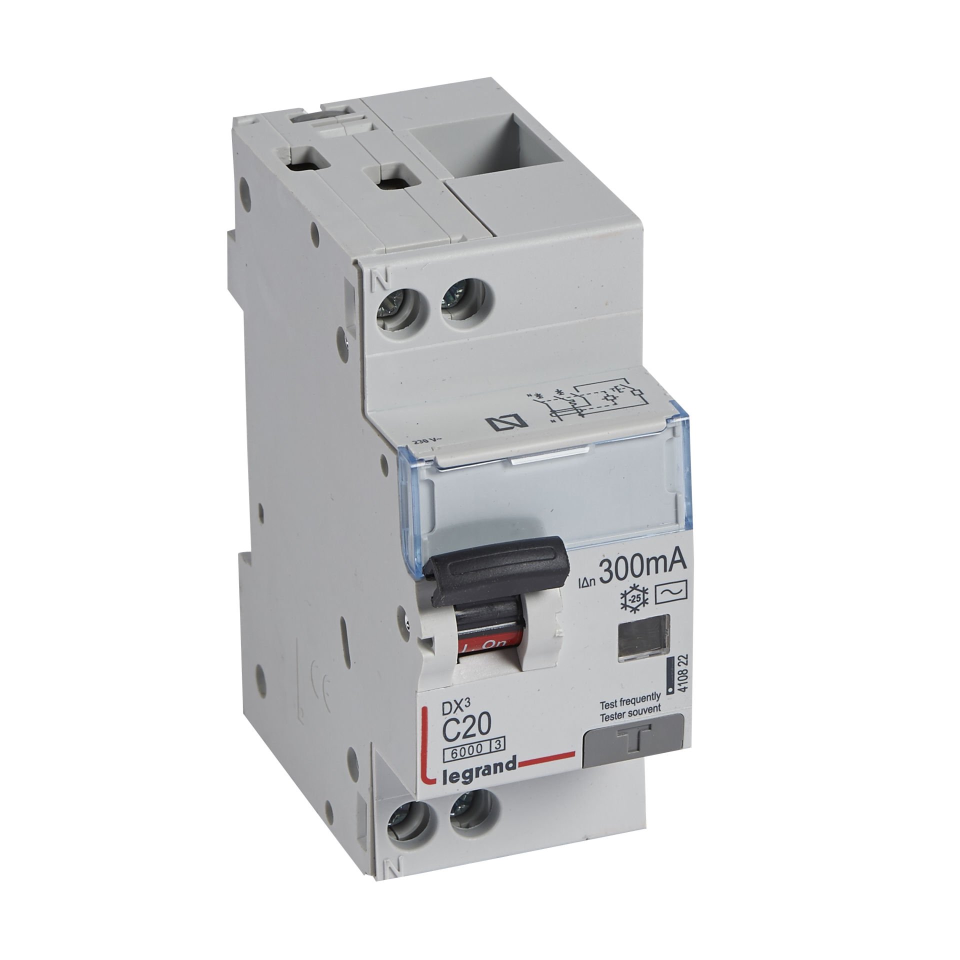 Legrand  DX³ RCBO 20A 1P+N AC tip 300mA  LEG-410822