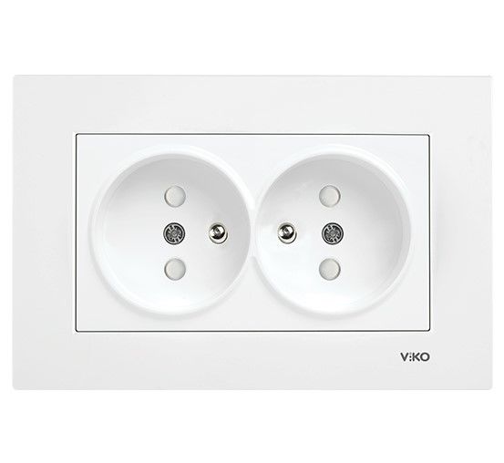 Viko Karre Beyaz İkili Ups Priz  Çerceve Dahil